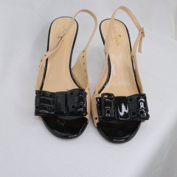 Kate Spade Leather Two Tone Slingback Heels Sz 8 - Picture 5 of 9